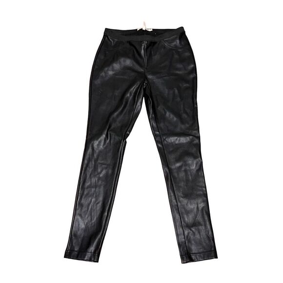 Excellent condition Avec Les Filles polyester Faux Leather Black Skinny Leg Pant - Picture 1 of 7